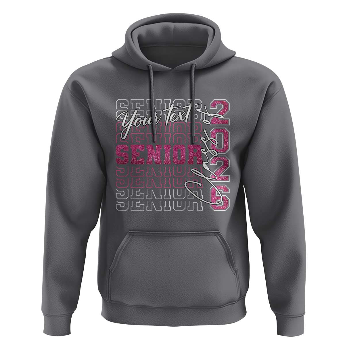 Personalized Senior 2026 Hoodie Custom Text Class Of 2026 Graduation Glitter Print - Wonder Print Shop