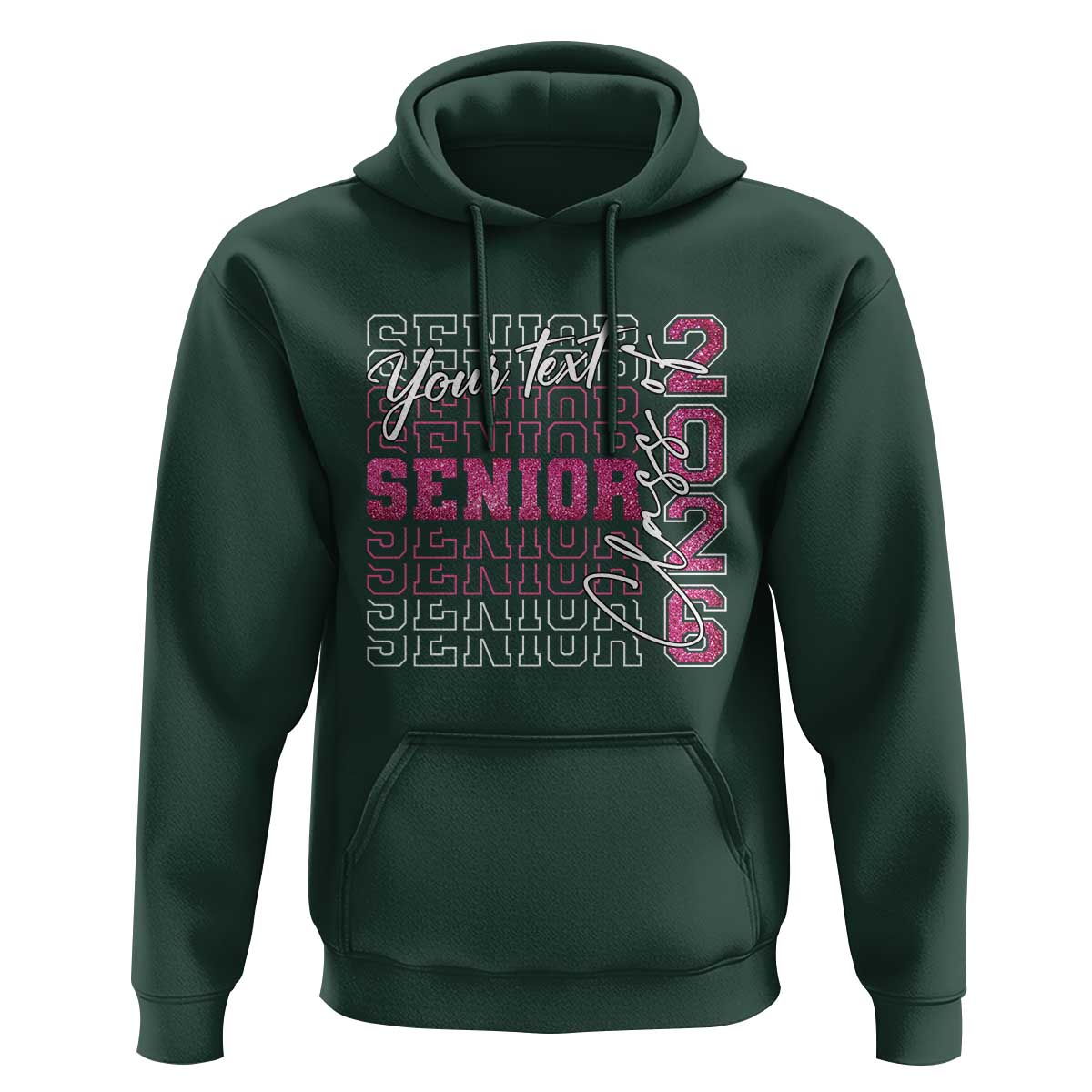 Personalized Senior 2026 Hoodie Custom Text Class Of 2026 Graduation Glitter Print - Wonder Print Shop