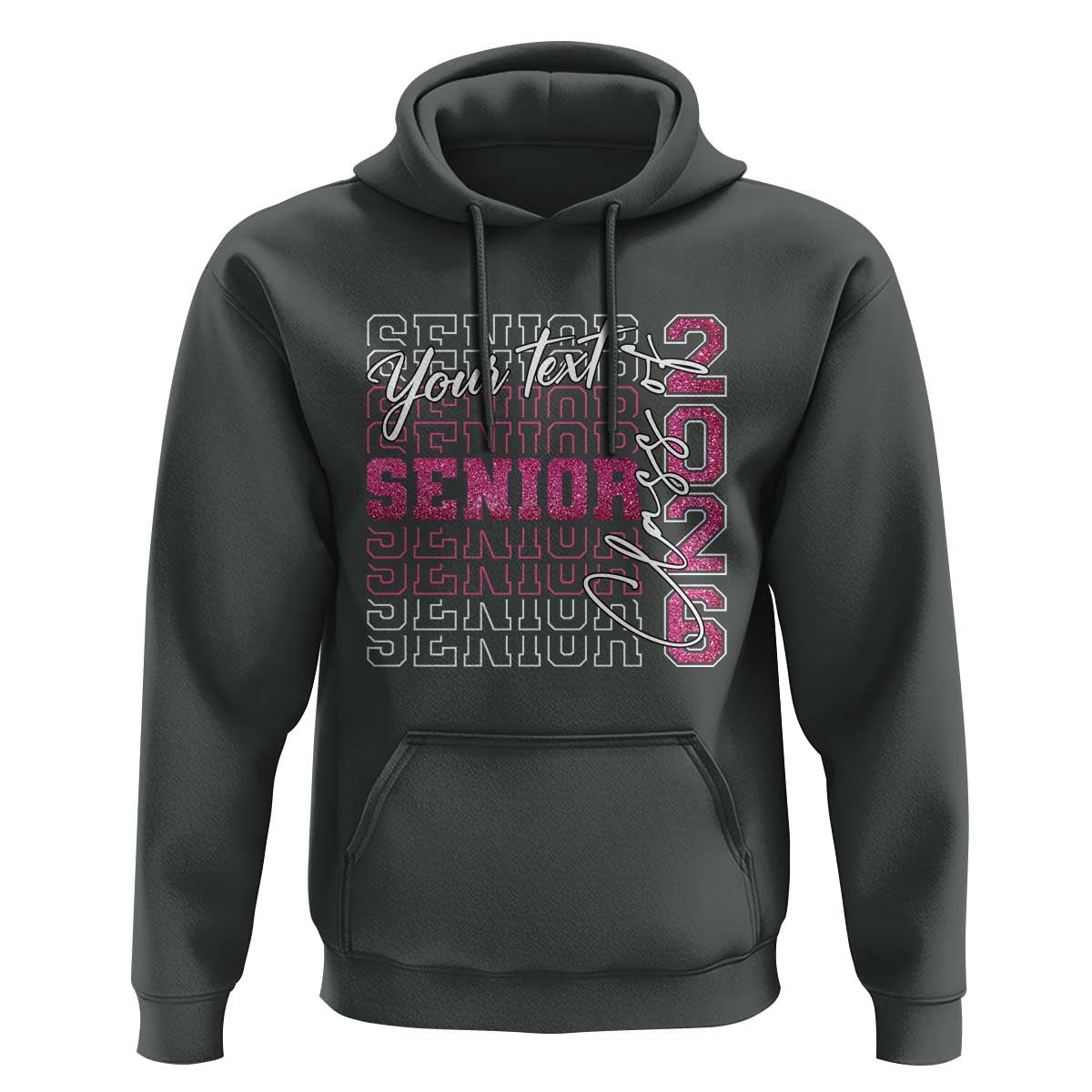 Personalized Senior 2026 Hoodie Custom Text Class Of 2026 Graduation Glitter Print - Wonder Print Shop