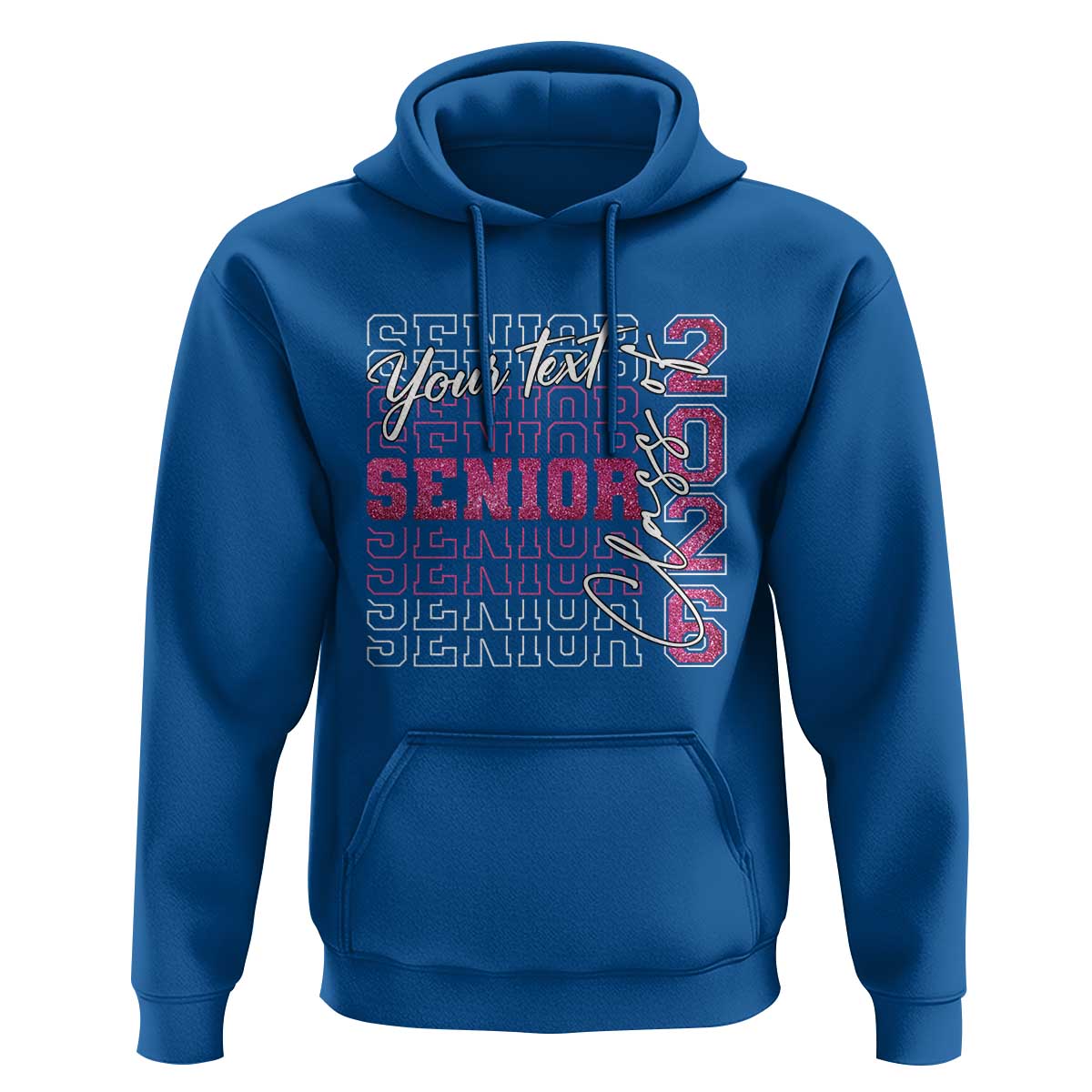 Personalized Senior 2026 Hoodie Custom Text Class Of 2026 Graduation Glitter Print - Wonder Print Shop
