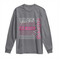 Personalized Senior 2026 Long Sleeve Shirt Custom Text Class Of 2026 Graduation Glitter Print - Wonder Print Shop
