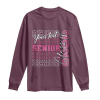 Personalized Senior 2026 Long Sleeve Shirt Custom Text Class Of 2026 Graduation Glitter Print - Wonder Print Shop