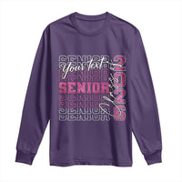Personalized Senior 2026 Long Sleeve Shirt Custom Text Class Of 2026 Graduation Glitter Print - Wonder Print Shop