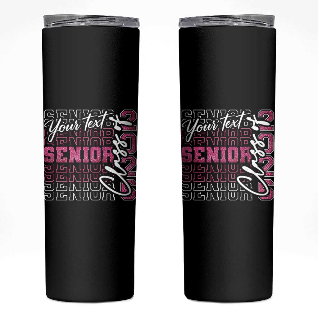 Personalized Senior 2026 Skinny Tumbler Custom Text Class Of 2026 Graduation Glitter Print - Wonder Print Shop