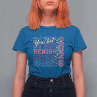 Personalized Senior 2026 T Shirt For Women Custom Text Class Of 2026 Graduation Glitter Print - Wonder Print Shop