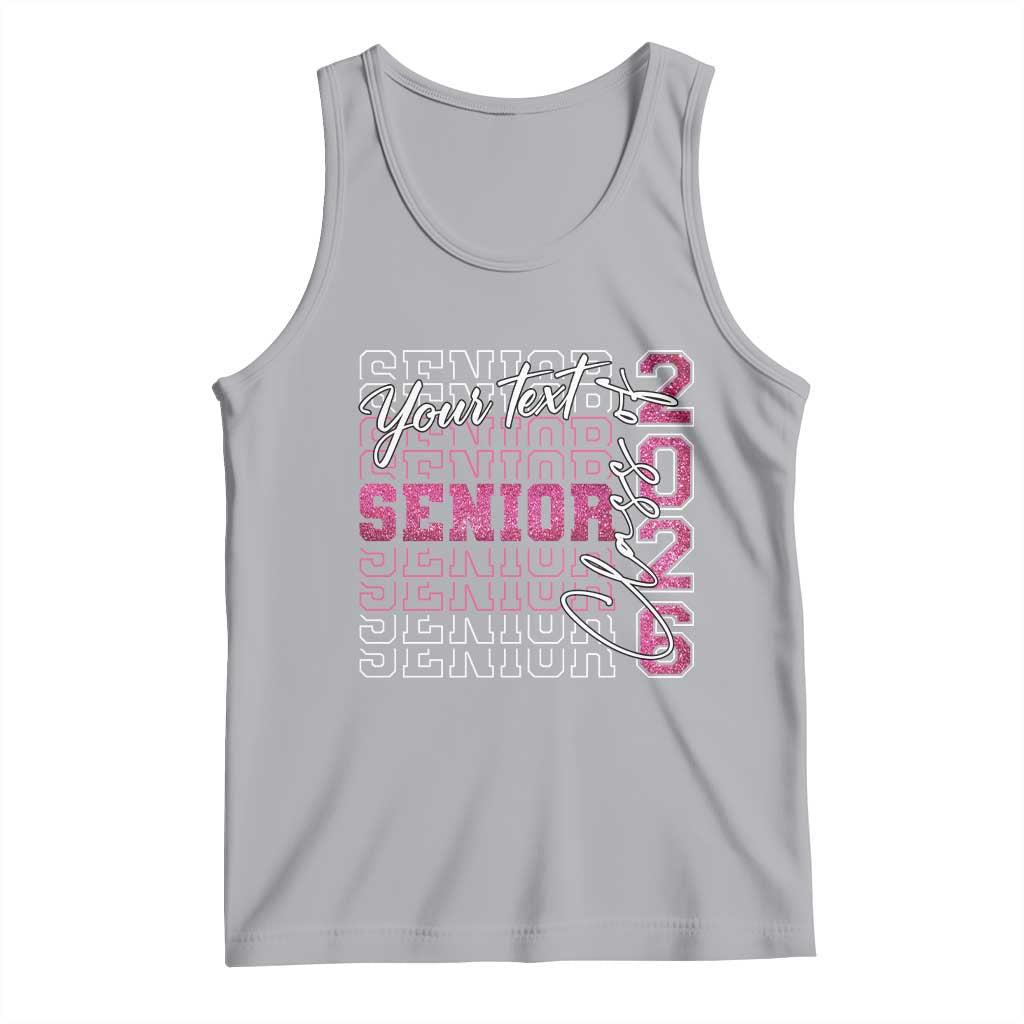 Personalized Senior 2026 Tank Top Custom Text Class Of 2026 Graduation Glitter Print - Wonder Print Shop