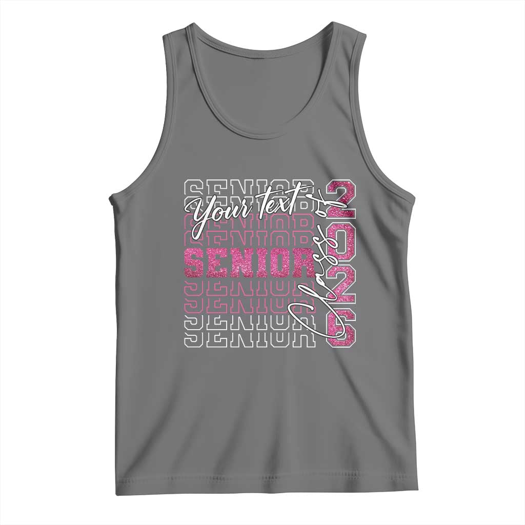 Personalized Senior 2026 Tank Top Custom Text Class Of 2026 Graduation Glitter Print - Wonder Print Shop