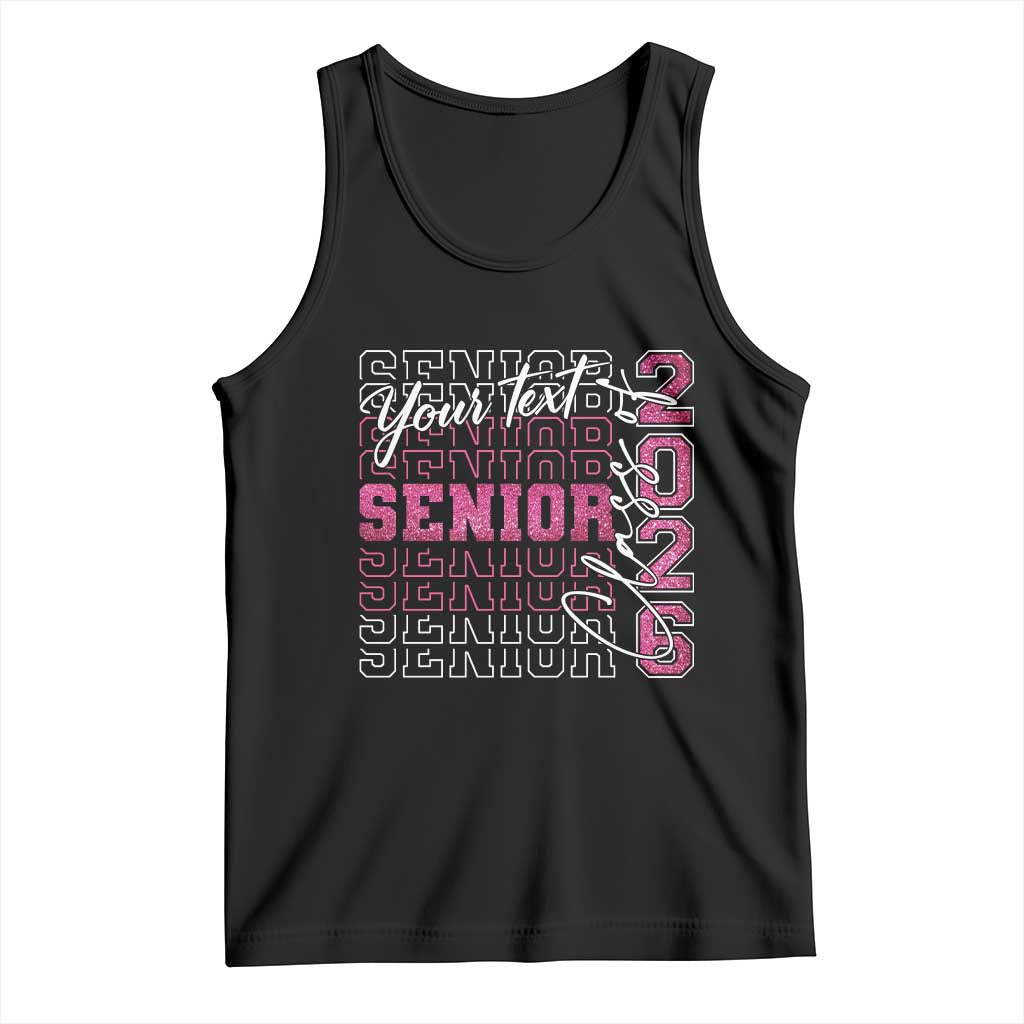 Personalized Senior 2026 Tank Top Custom Text Class Of 2026 Graduation Glitter Print - Wonder Print Shop