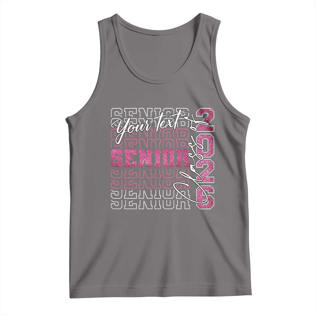 Personalized Senior 2026 Tank Top Custom Text Class Of 2026 Graduation Glitter Print - Wonder Print Shop
