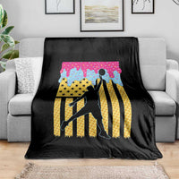Basketball Ice Cream Drip American Flag Youth Players Throw Blanket