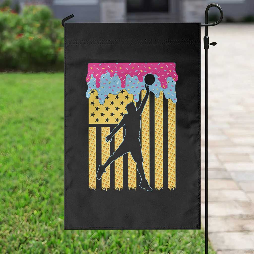 Basketball Ice Cream Drip American Flag Youth Players Garden Flag