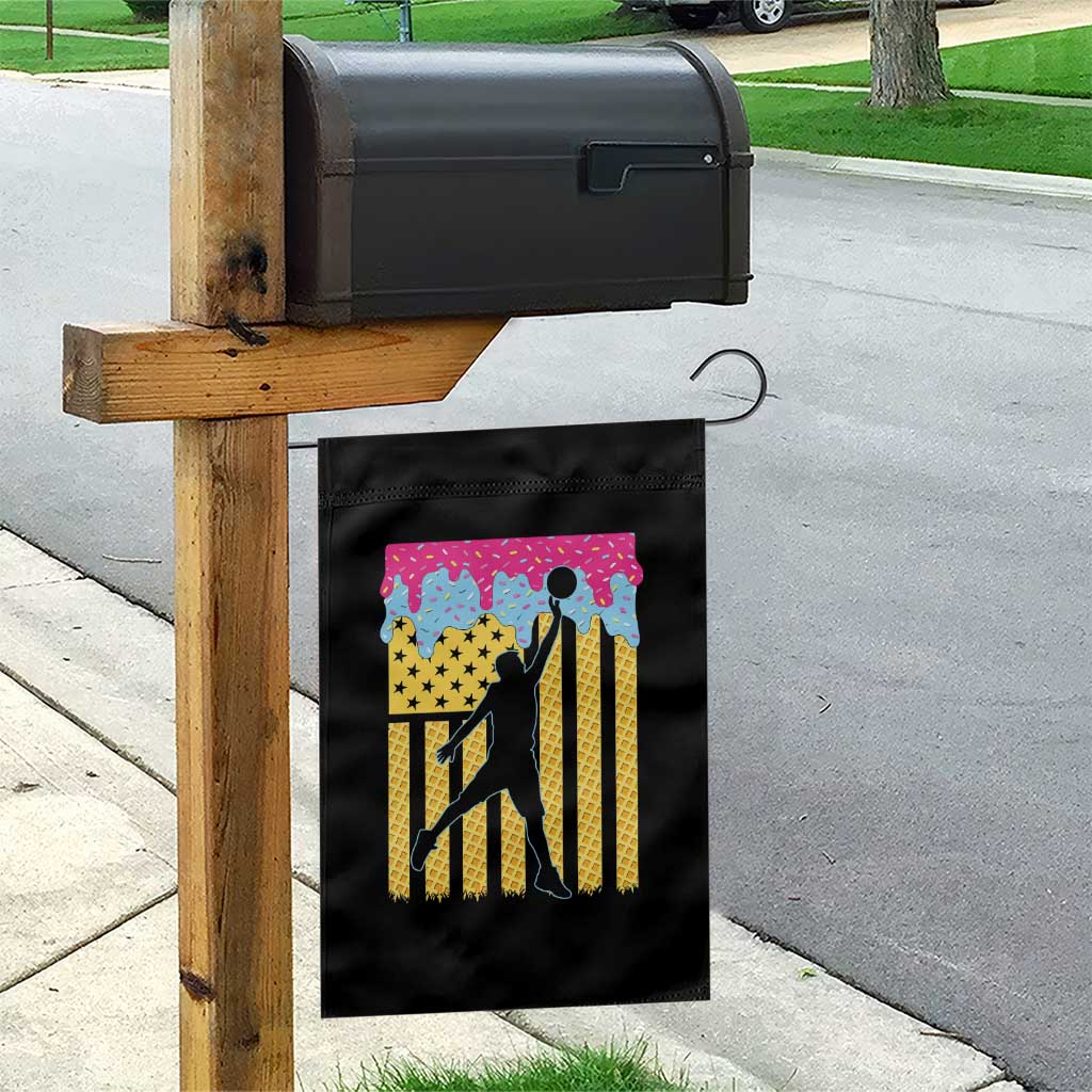 Basketball Ice Cream Drip American Flag Youth Players Garden Flag