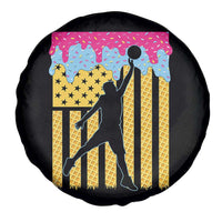 Basketball Ice Cream Drip American Flag Youth Players Spare Tire Cover