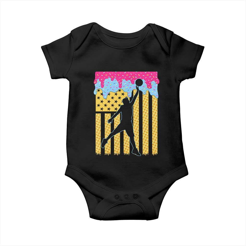 Basketball Ice Cream Drip American Flag Youth Players Baby Onesie
