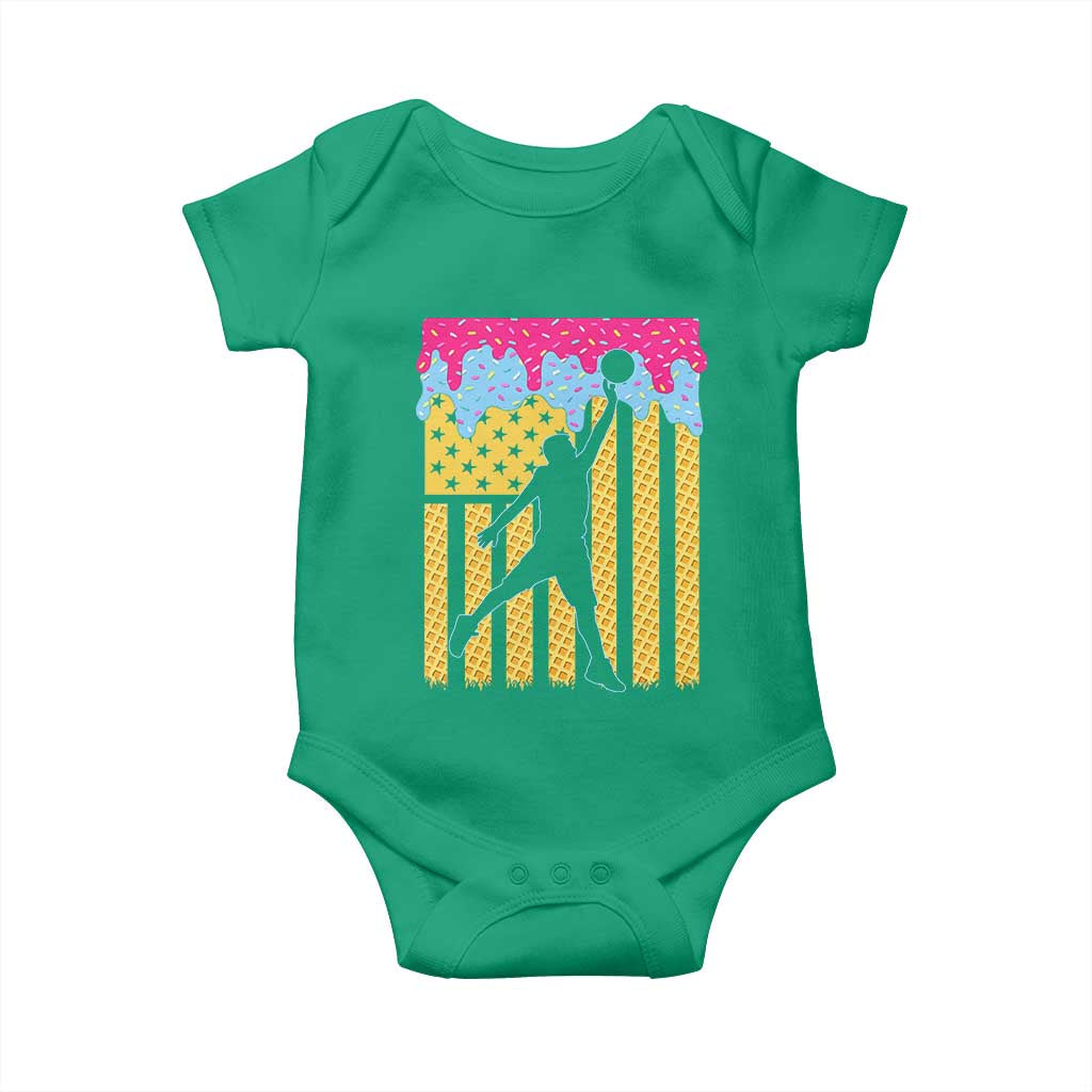 Basketball Ice Cream Drip American Flag Youth Players Baby Onesie
