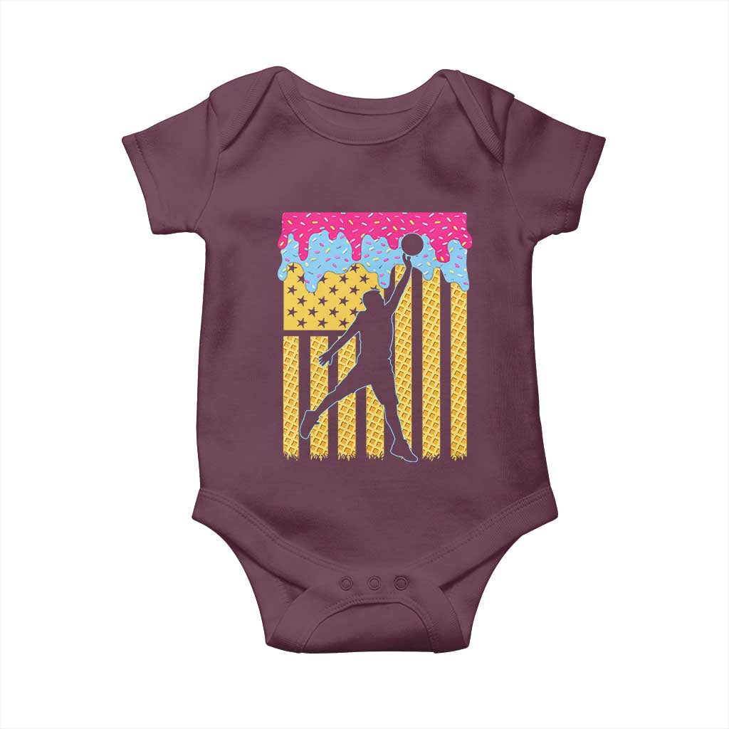 Basketball Ice Cream Drip American Flag Youth Players Baby Onesie