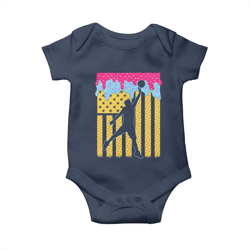 Basketball Ice Cream Drip American Flag Youth Players Baby Onesie