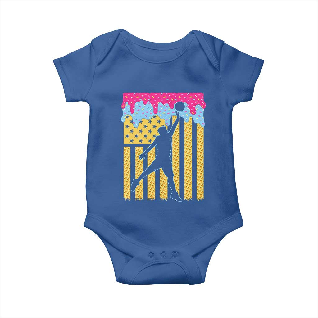 Basketball Ice Cream Drip American Flag Youth Players Baby Onesie