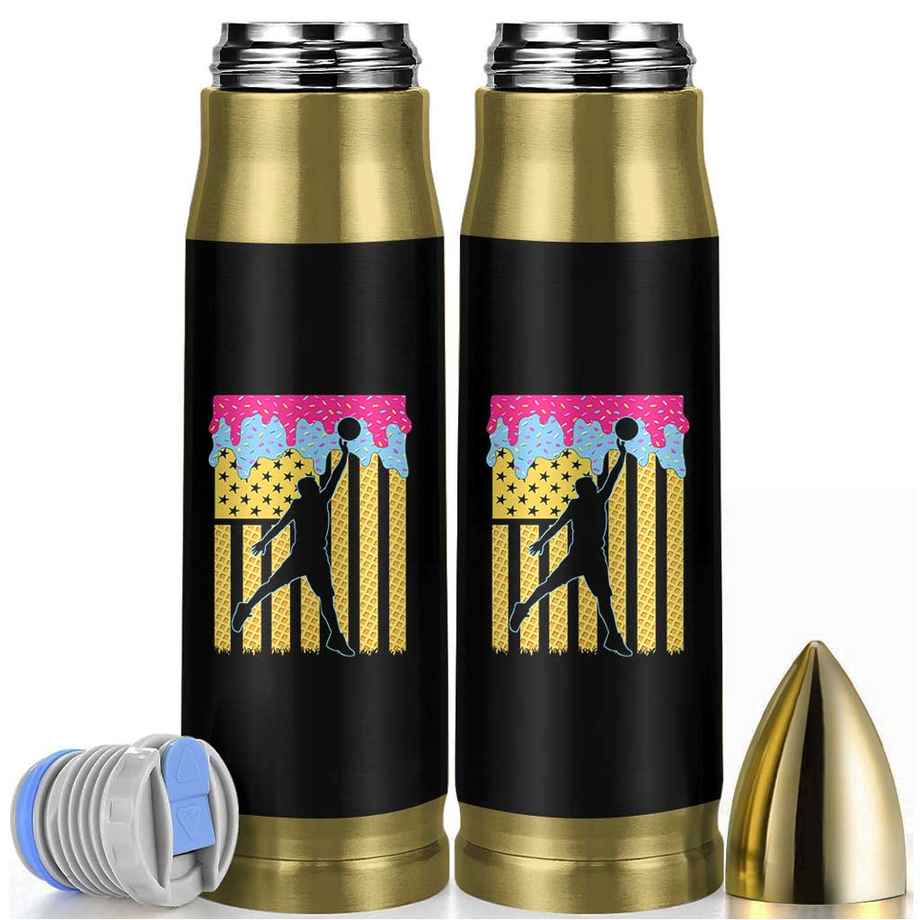 Basketball Ice Cream Drip American Flag Youth Players Bullet Tumbler