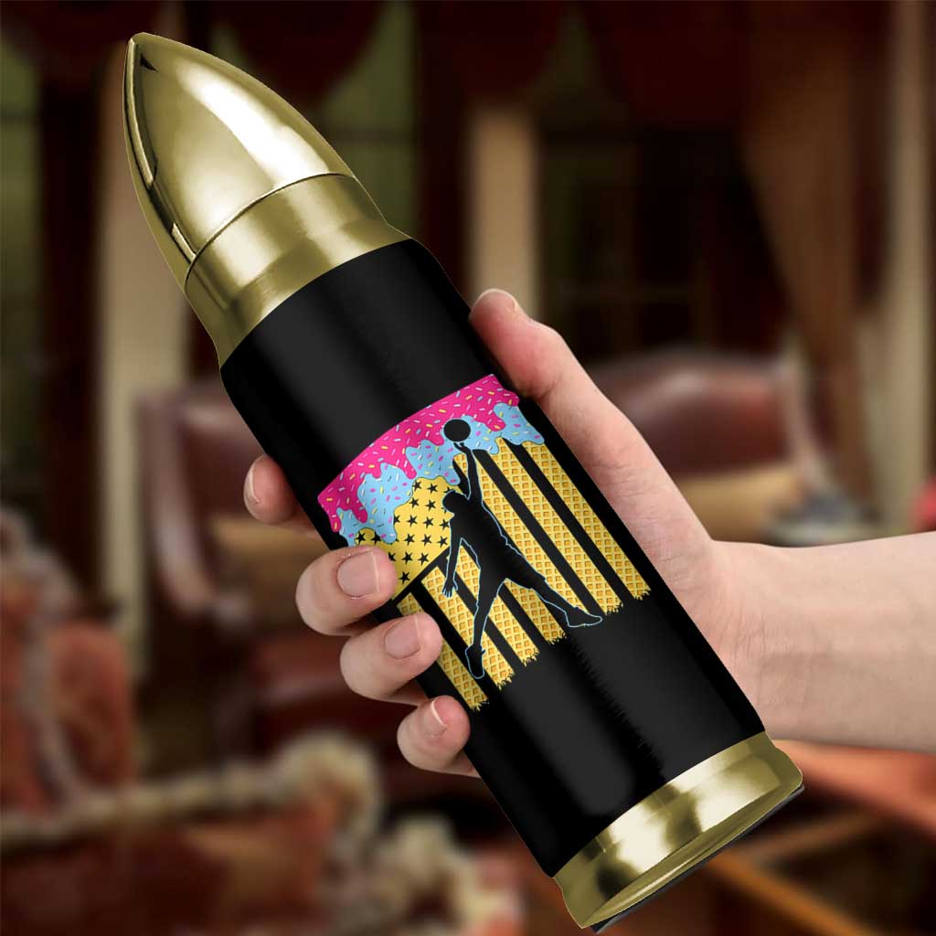 Basketball Ice Cream Drip American Flag Youth Players Bullet Tumbler