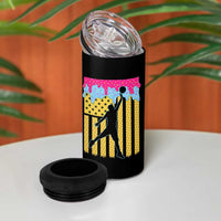 Basketball Ice Cream Drip American Flag Youth Players 4 in 1 Can Cooler Tumbler