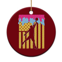 Basketball Ice Cream Drip American Flag Youth Players Ceramic Ornament
