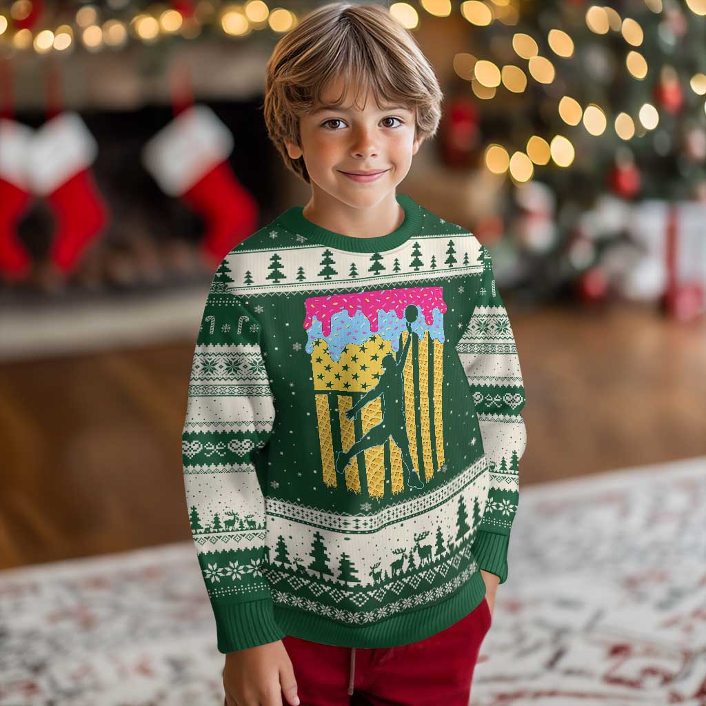 Basketball Ice Cream Drip American Flag Youth Players Ugly Christmas Sweater
