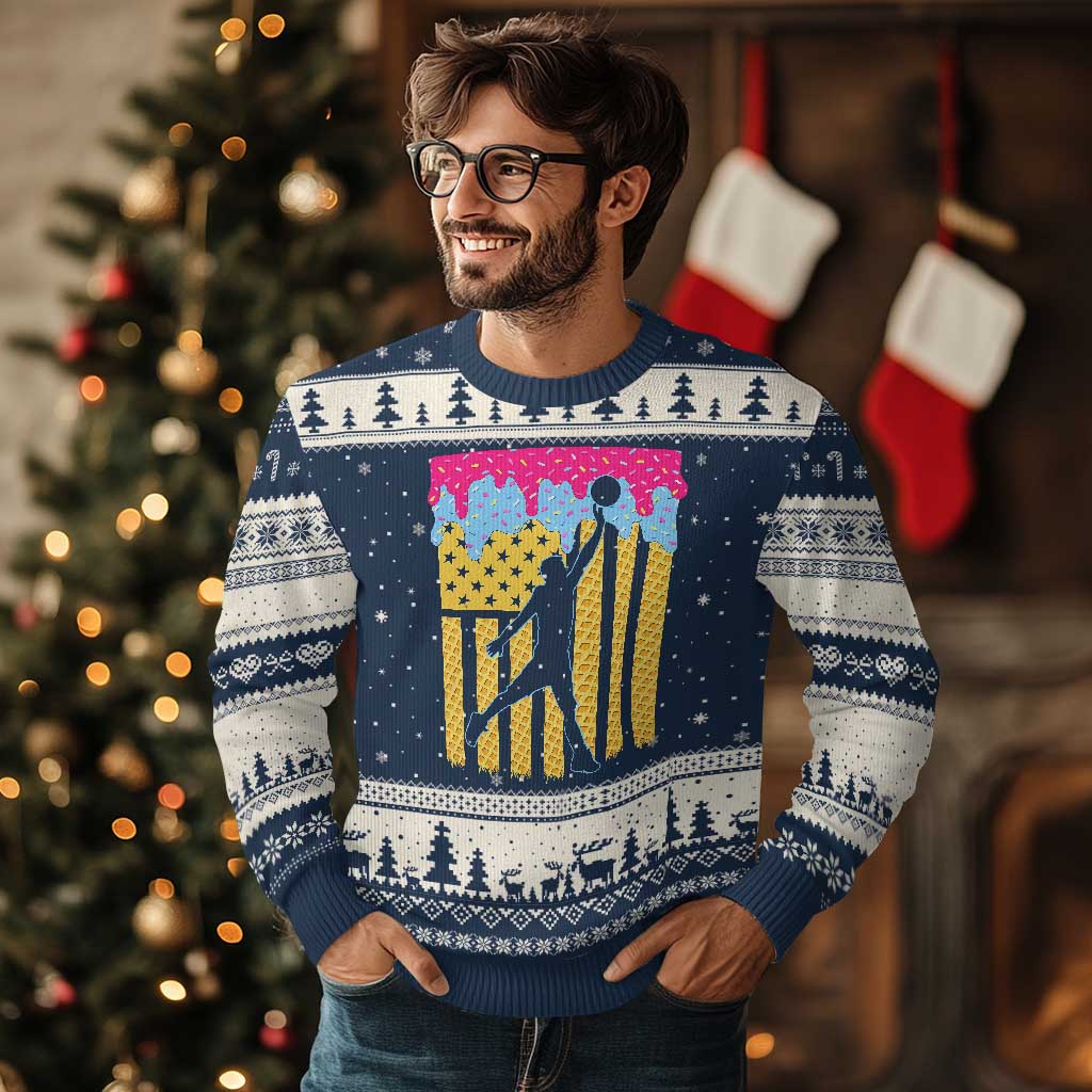 Basketball Ice Cream Drip American Flag Youth Players Ugly Christmas Sweater