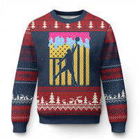 Basketball Ice Cream Drip American Flag Youth Players Ugly Christmas Sweater