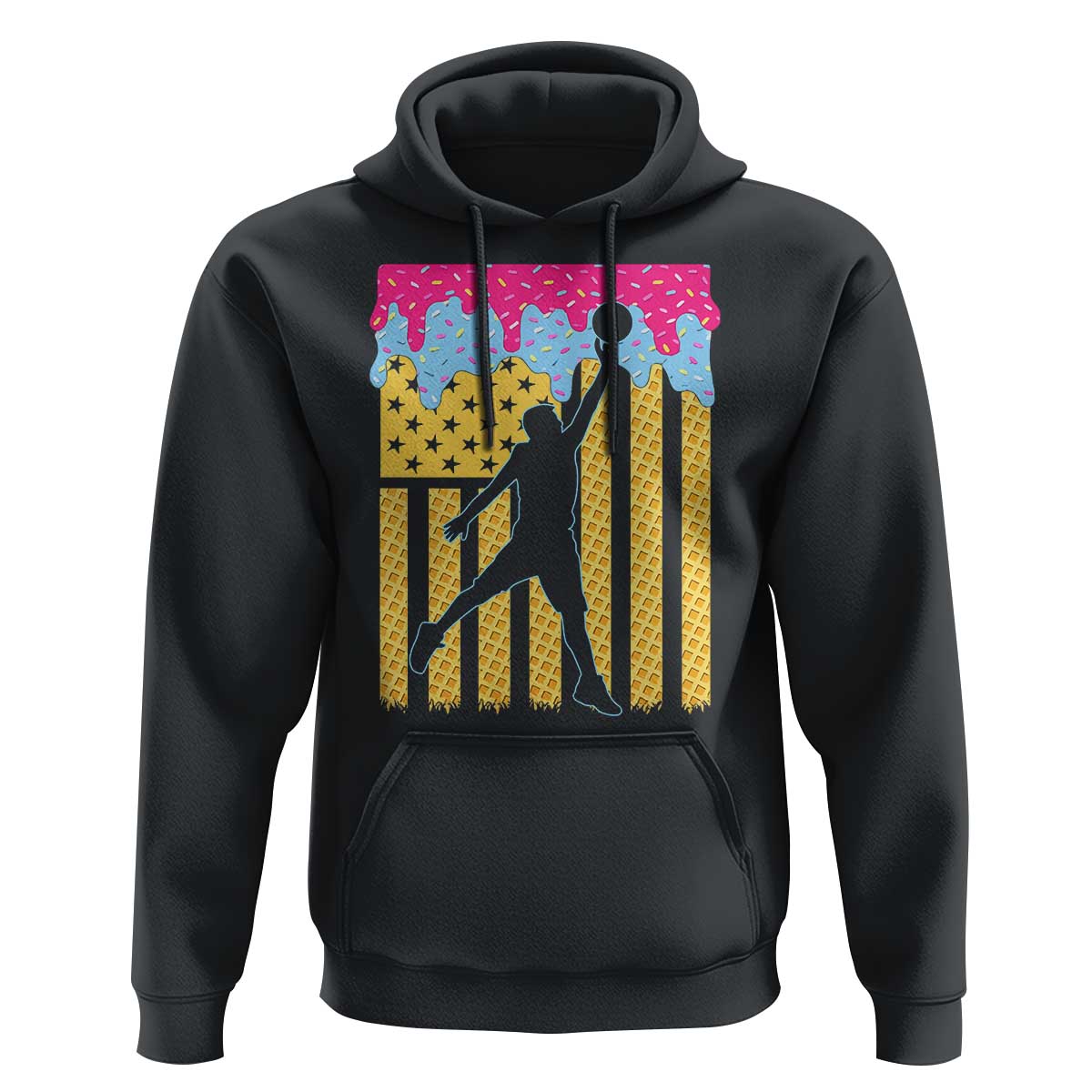 Basketball Ice Cream Drip American Flag Youth Players Hoodie
