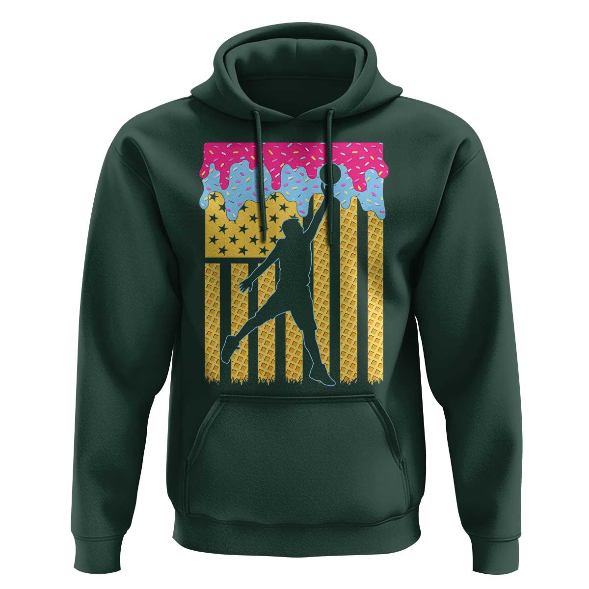Basketball Ice Cream Drip American Flag Youth Players Hoodie