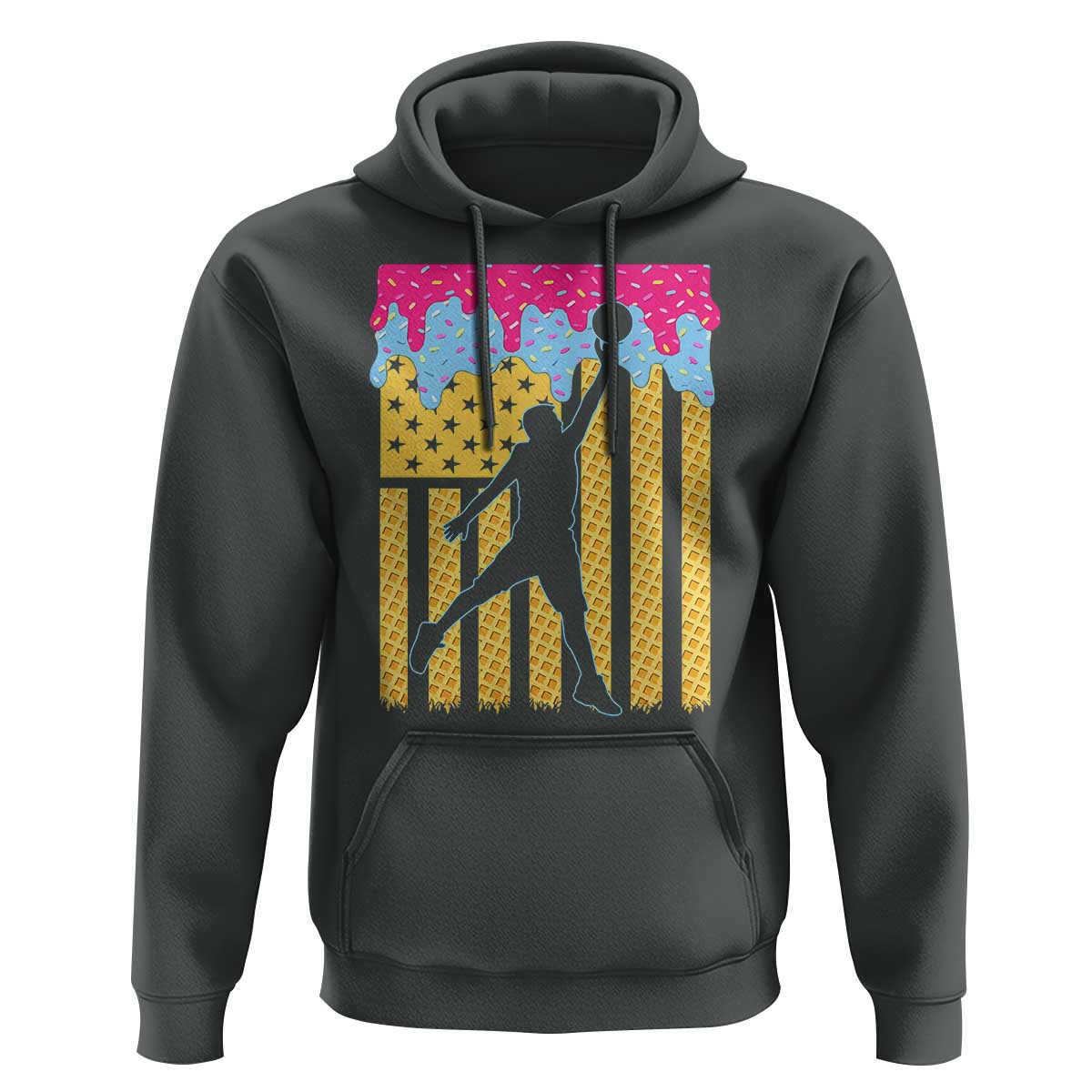 Basketball Ice Cream Drip American Flag Youth Players Hoodie