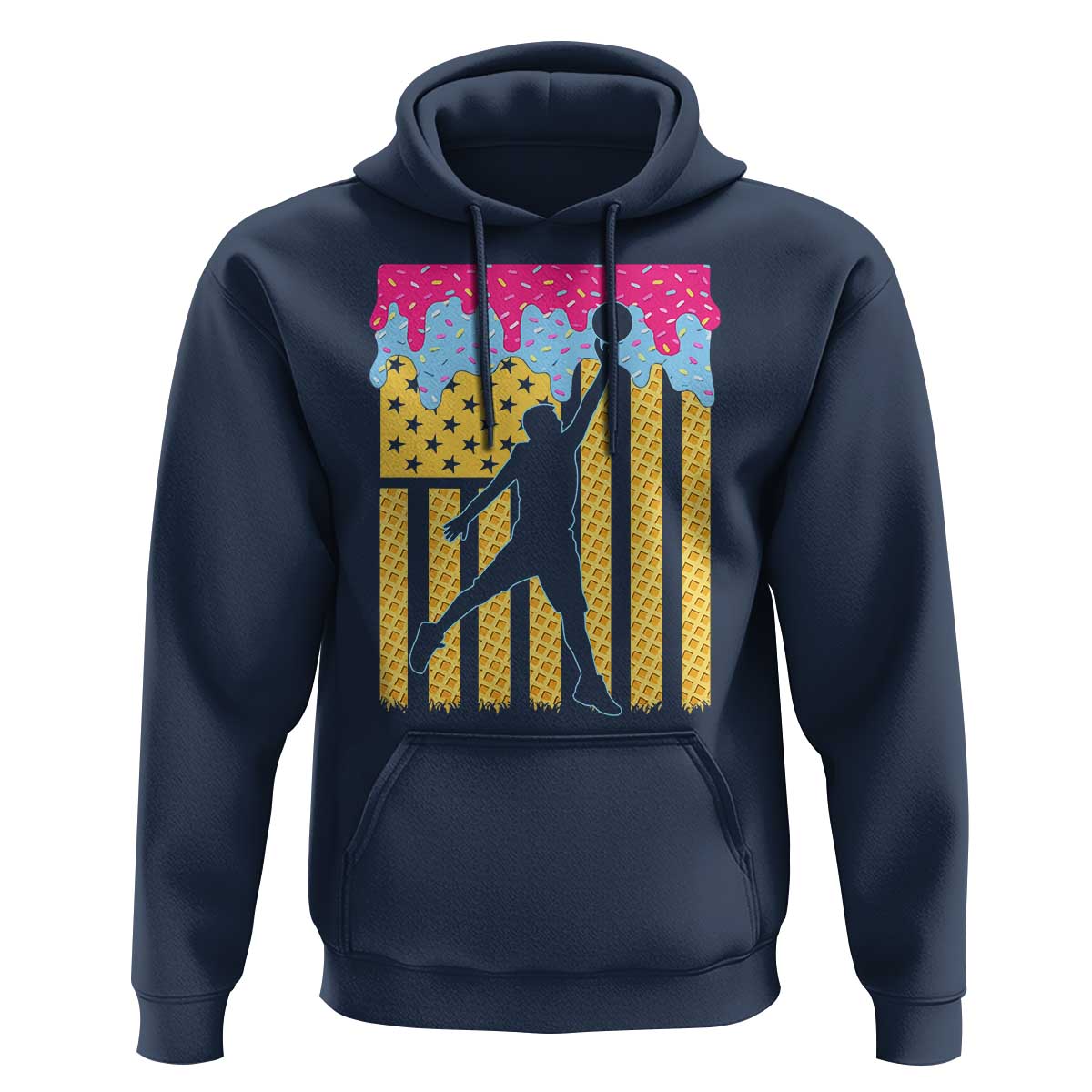 Basketball Ice Cream Drip American Flag Youth Players Hoodie