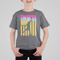 Basketball Ice Cream Drip American Flag Youth Players T Shirt For Kid