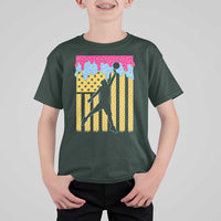Basketball Ice Cream Drip American Flag Youth Players T Shirt For Kid