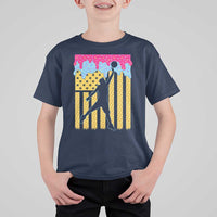 Basketball Ice Cream Drip American Flag Youth Players T Shirt For Kid