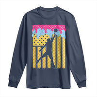 Basketball Ice Cream Drip American Flag Youth Players Long Sleeve Shirt