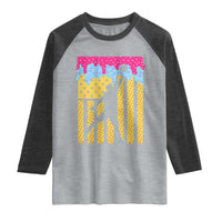 Basketball Ice Cream Drip American Flag Youth Players Raglan Shirt