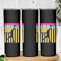 Basketball Ice Cream Drip American Flag Youth Players Skinny Tumbler