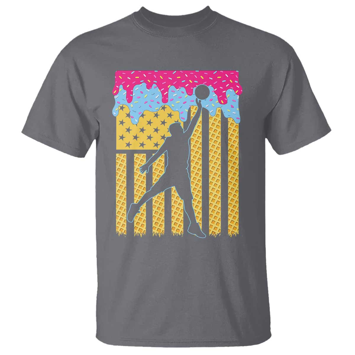 Basketball Ice Cream Drip American Flag Youth Players T Shirt