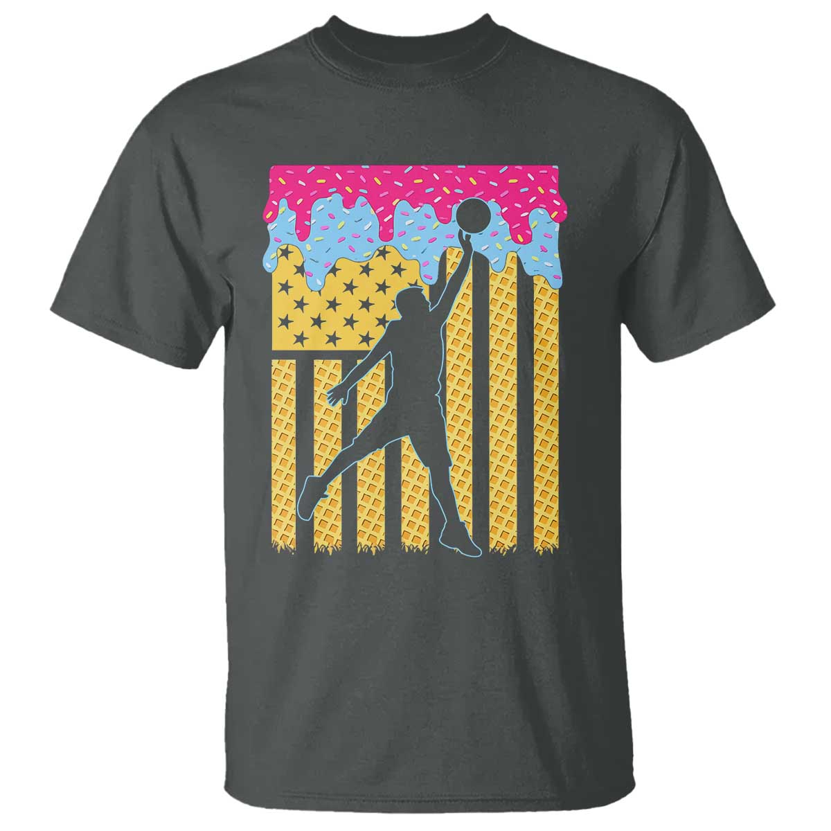 Basketball Ice Cream Drip American Flag Youth Players T Shirt