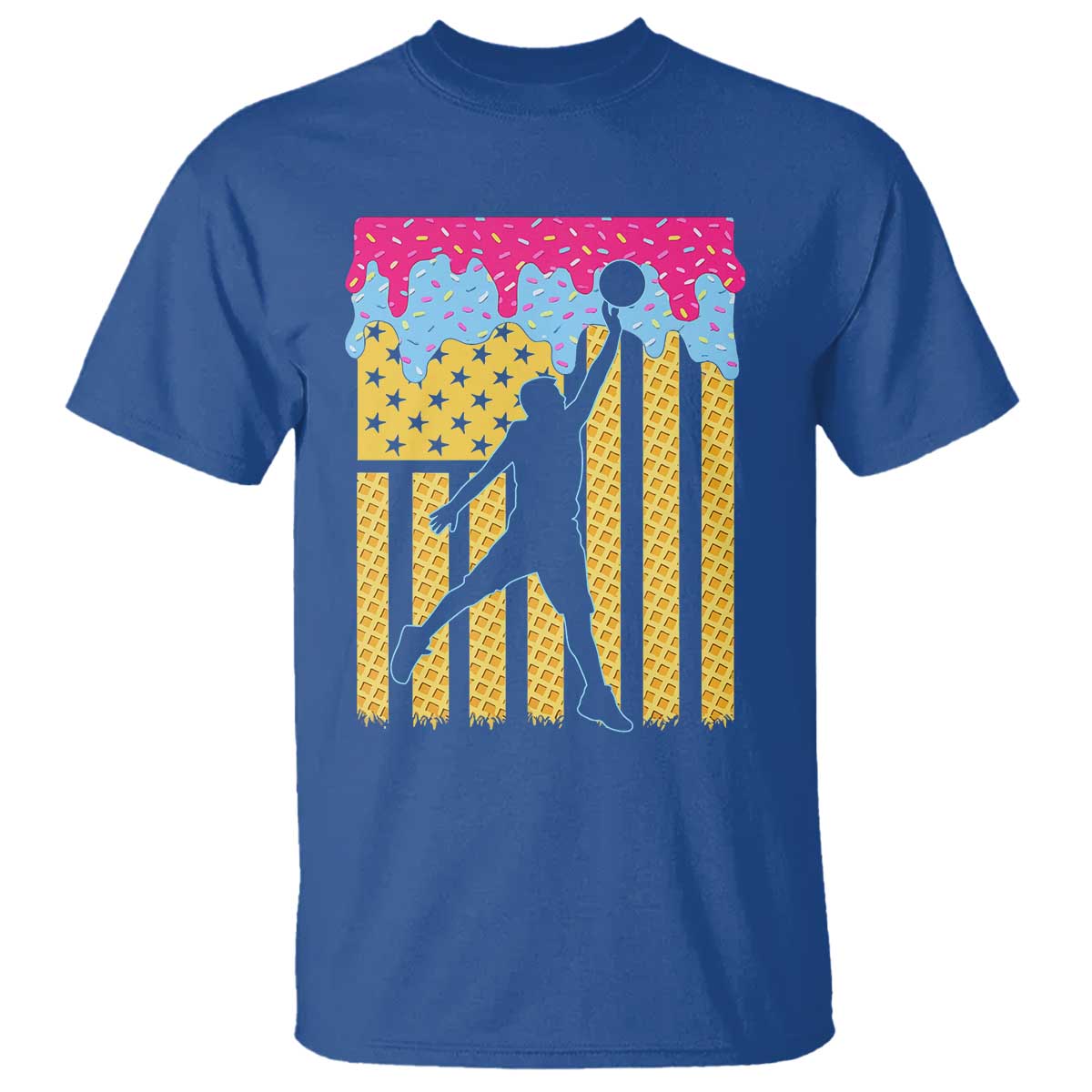 Basketball Ice Cream Drip American Flag Youth Players T Shirt