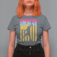 Basketball Ice Cream Drip American Flag Youth Players T Shirt For Women