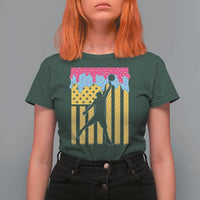Basketball Ice Cream Drip American Flag Youth Players T Shirt For Women