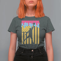 Basketball Ice Cream Drip American Flag Youth Players T Shirt For Women