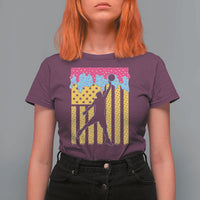 Basketball Ice Cream Drip American Flag Youth Players T Shirt For Women
