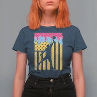 Basketball Ice Cream Drip American Flag Youth Players T Shirt For Women