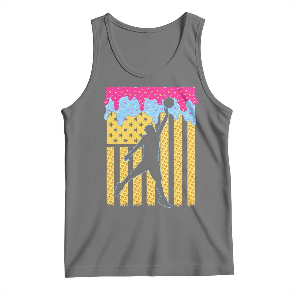 Basketball Ice Cream Drip American Flag Youth Players Tank Top