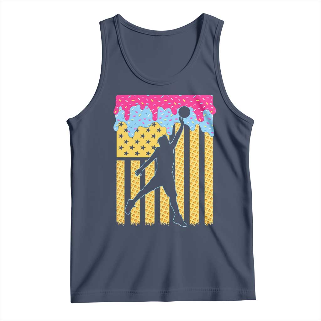 Basketball Ice Cream Drip American Flag Youth Players Tank Top