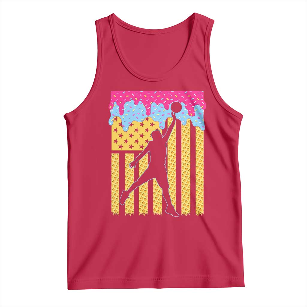Basketball Ice Cream Drip American Flag Youth Players Tank Top
